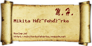 Mikita Hófehérke névjegykártya
